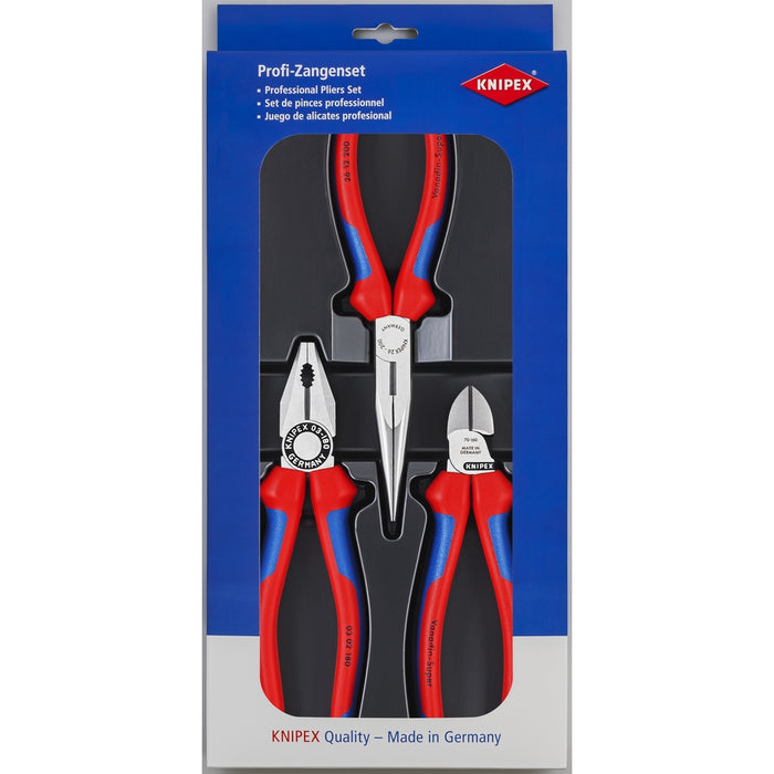 Ens. 3 pinces Knipex® pour montage (Combinée/Long bec/Coupante)