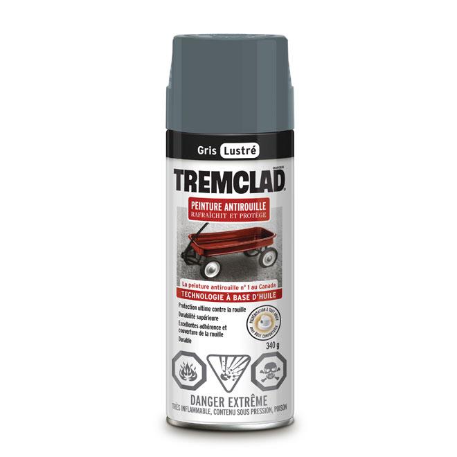 Peinture antirouille aérosol Tremclad - Gris - Fini lustré