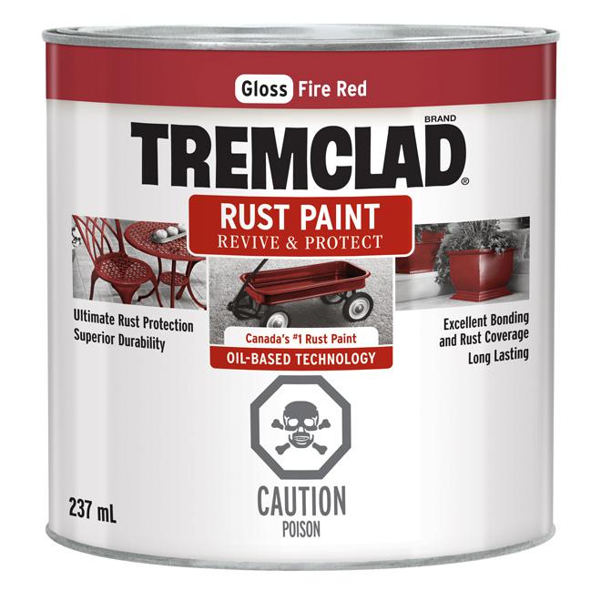 Peinture antirouille Tremclad - Rouge feu - Fini lustré - 237ml