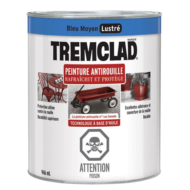 Peinture antirouille Tremclad - Bleu médium - Fini lustré