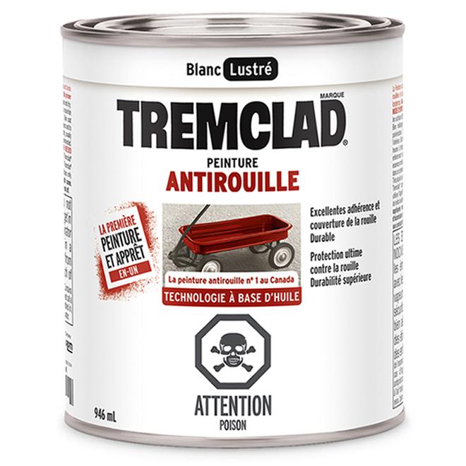Peinture antirouille Tremclad - Blanc  - Fini lustré - 946ml
