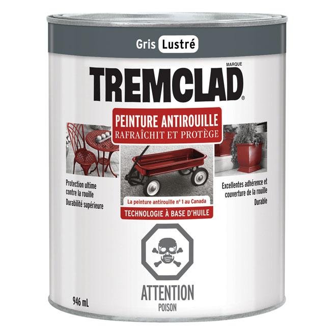Peinture antirouille Tremclad - Gris  - Fini lustré - 946ml