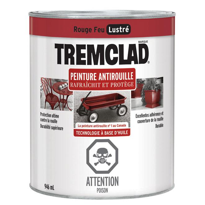 Peinture antirouille Tremclad - Rouge feu - Fini lustré - 946ml