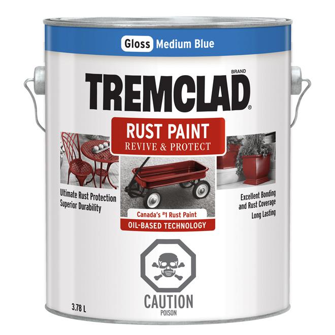 Peinture antirouille Tremclad - Bleu moyen - Fini mat - 3,78L