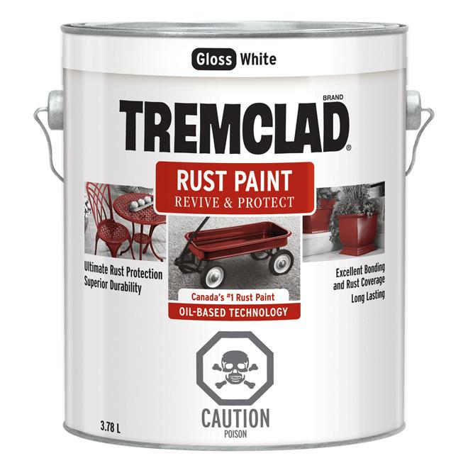 Peinture antirouille Tremclad - Blanc  - Fini lustré - 3,78L