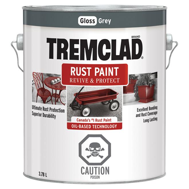 Peinture antirouille Tremclad - Gris  - Fini lustré - 3,78L