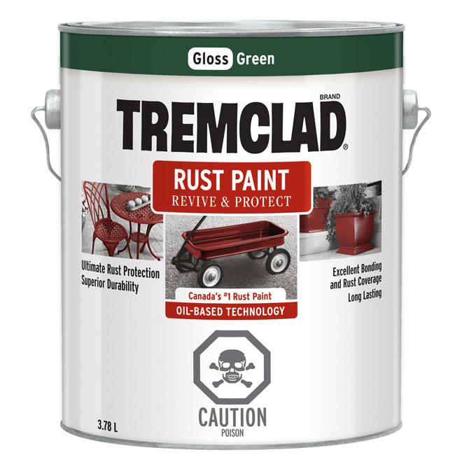 Peinture antirouille Tremclad - Vert  - Fini lustré - 3,78L