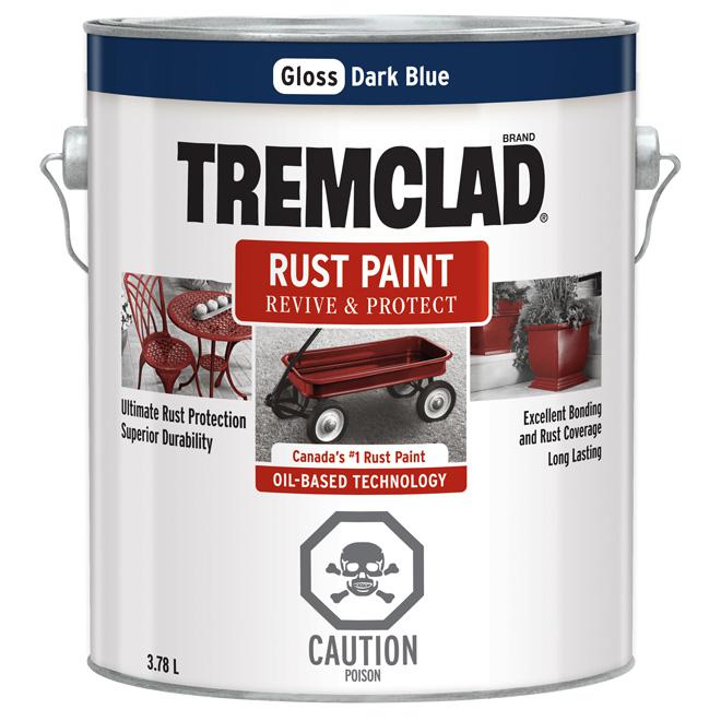 Peinture antirouille Tremclad - Bleu foncé  - Fini lustré - 3,78L