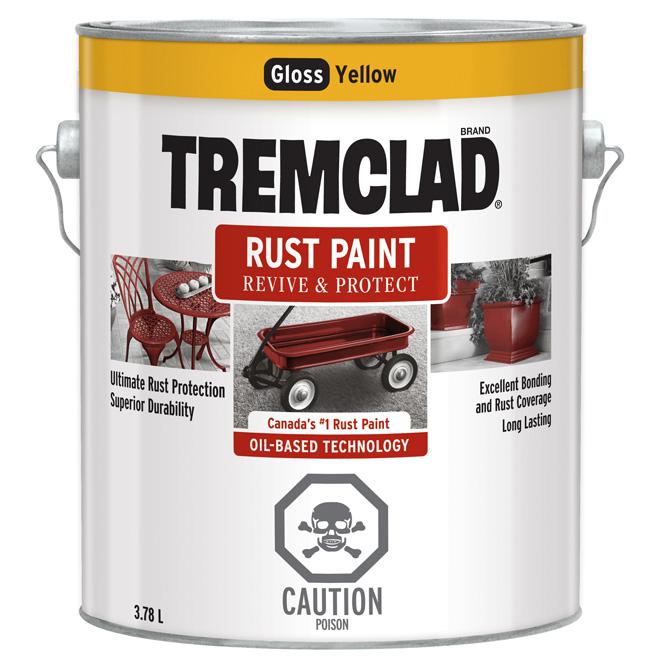 Peinture antirouille Tremclad - Jaune  - Fini lustré - 3,78L