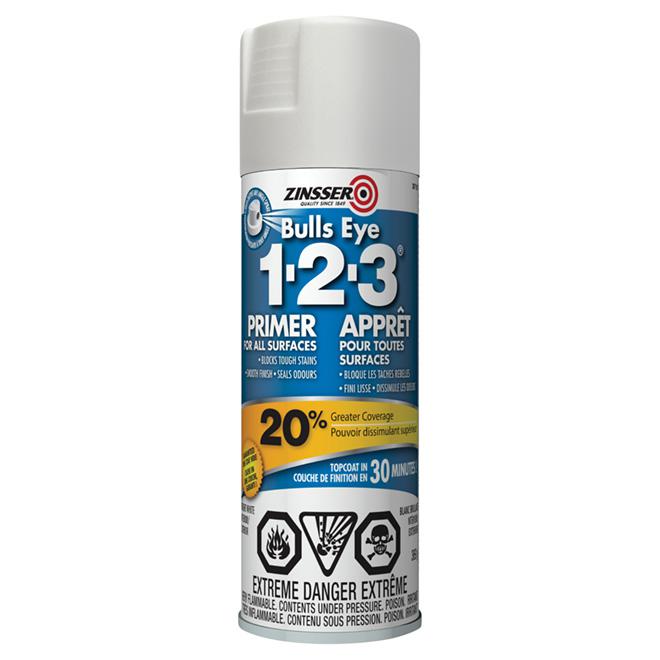 Apprêt en aérosol toutes surfaces Bull's Eye 1-2-3 - Blanc