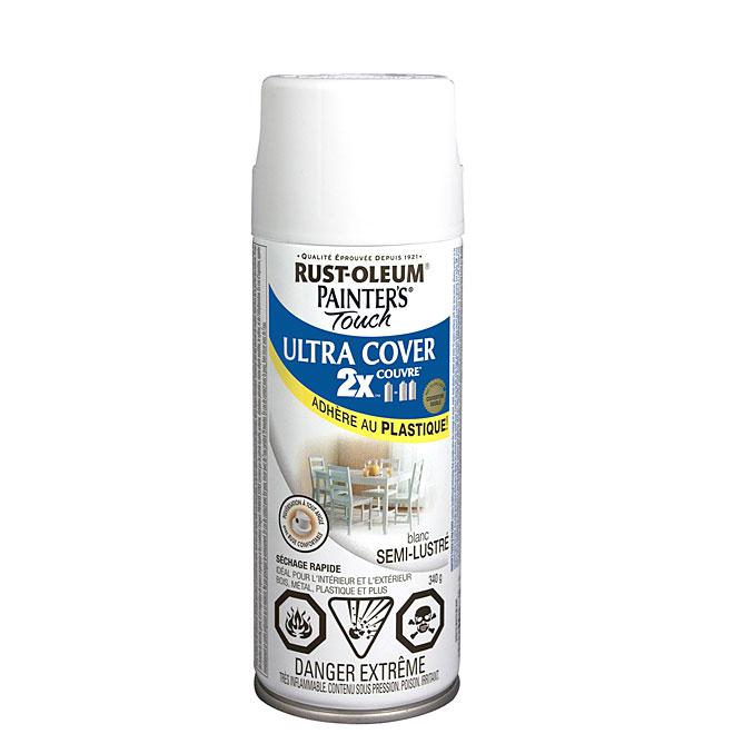 Peinture en aérosol Painter's Touch Ultra Cover semi-lustrée - Blanc