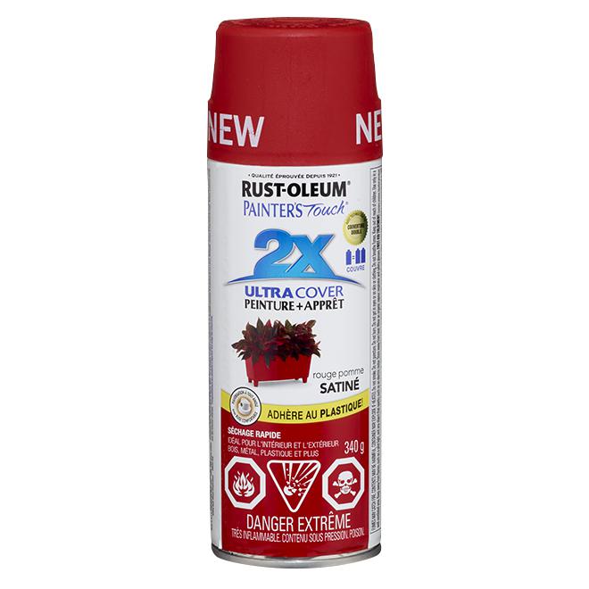 Peinture en aérosol Painter's Touch Ultra Cover satinée - Rouge pomme