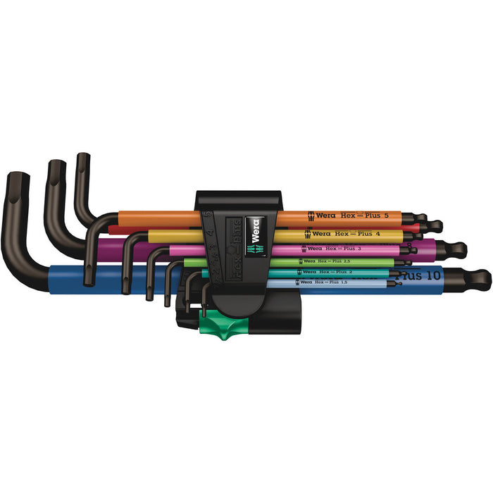 Jeu de 9 clés hex. métriques multicolores