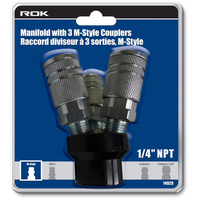 Séparateur de ligne droit, 3 ports 1/4"NPT