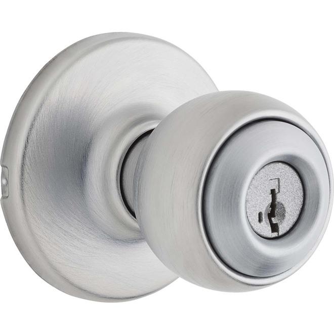 Bouton avec serrure Yukon - Weiser - Chrome satiné