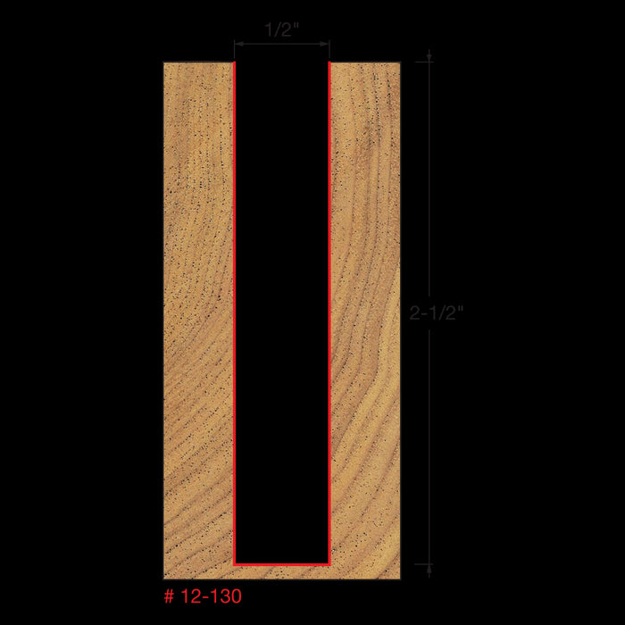 Mèche droite à 2-cannelures (1/2"x2-1/2") à tige 1/2"
