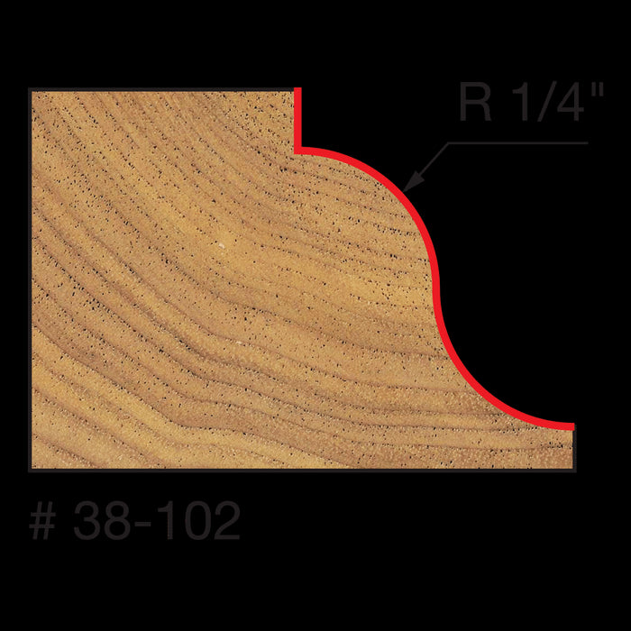 Mèche à doucine romaine 1-3/8" (x23/32") à tige 1/4"