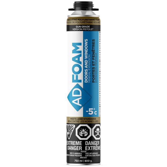 Mousse isolante à expansion minimale pour portes et fenêtres - Fusil - 750 mL