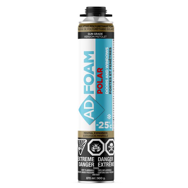 Mousse isolante à expansion minimale pour portes et fenêtres Polar - Pistolet - 870 mL