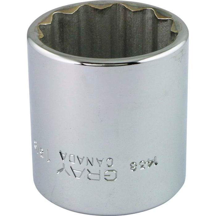 Douille chromée régulière à prise 1/2" (12 pans x 1-3/8")