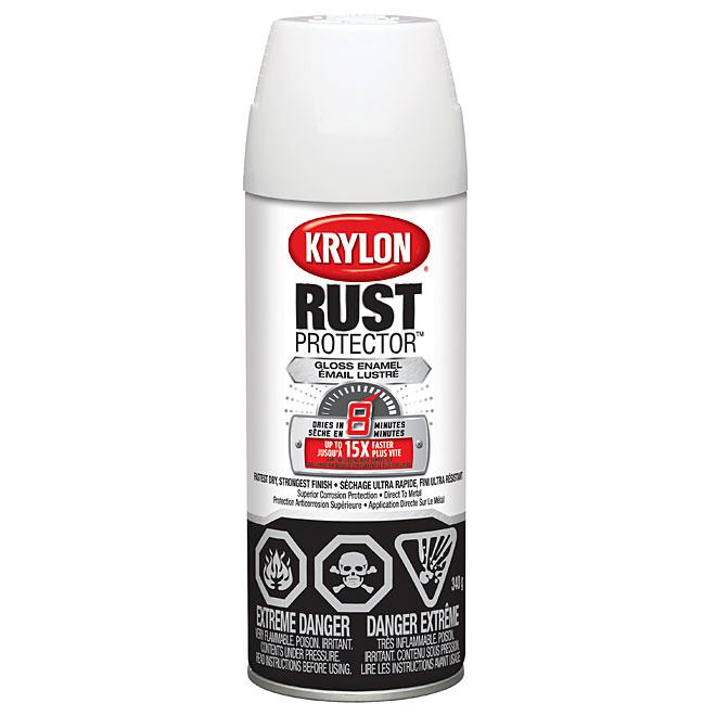 Peinture antirouille aérosol Rust Protector Krylon - Blanc - Fini lustré
