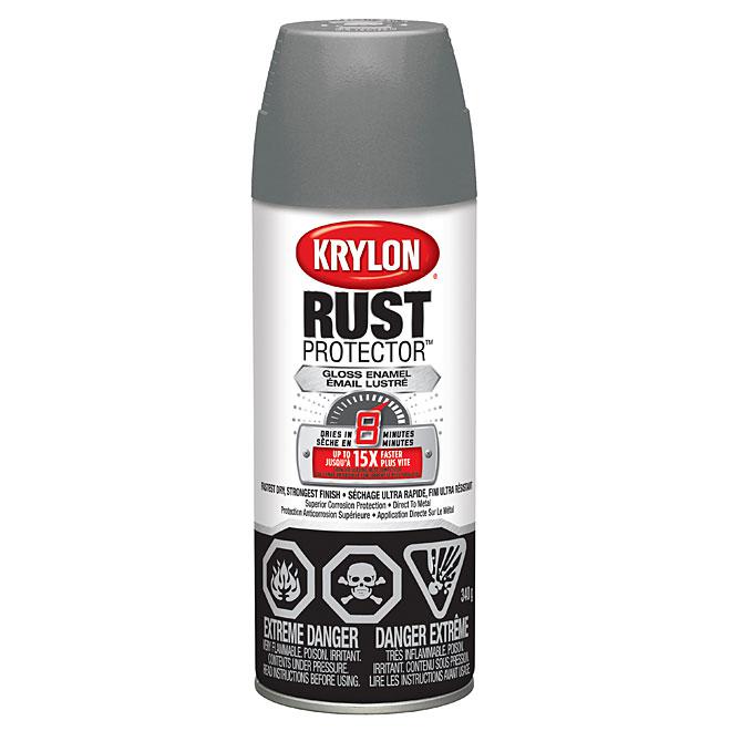 Peinture antirouille aérosol Rust Protector Krylon - Gris fumé - Fini lustré