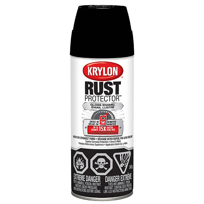 Peinture antirouille aérosol Rust Protector Krylon - Noir - Fini lustré
