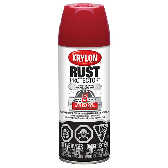 Peinture antirouille aérosol Rust Protector Krylon - Rouge - Fini lustré