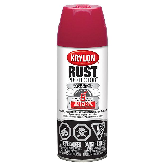 Peinture antirouille aérosol Rust Protector Krylon - Rouge clair - Fini lustré