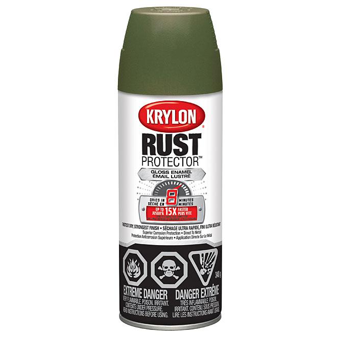 Peinture antirouille aérosol Rust Protector Krylon - Vert foncé - Fini lustré