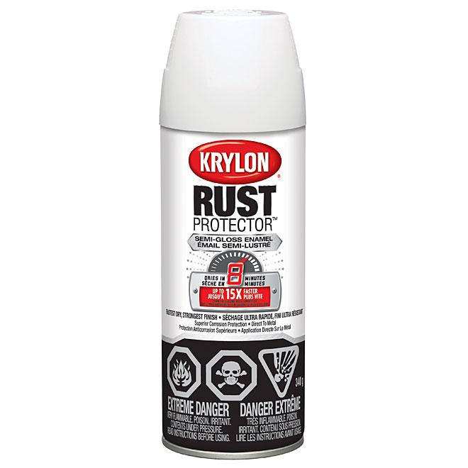 Peinture antirouille aérosol Rust Protector Krylon - Blanc - Fini semi-lustré