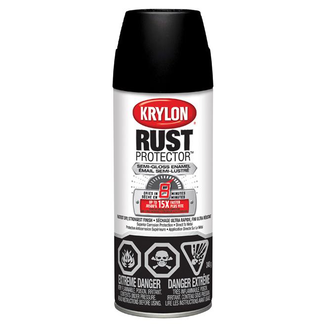 Peinture antirouille aérosol Rust Protector Krylon - Noir - Fini semi-lustré