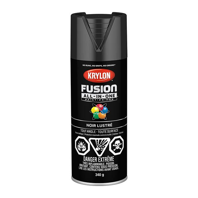 Peinture en aérosol Krylon Fusion 340g lustrée - Noir