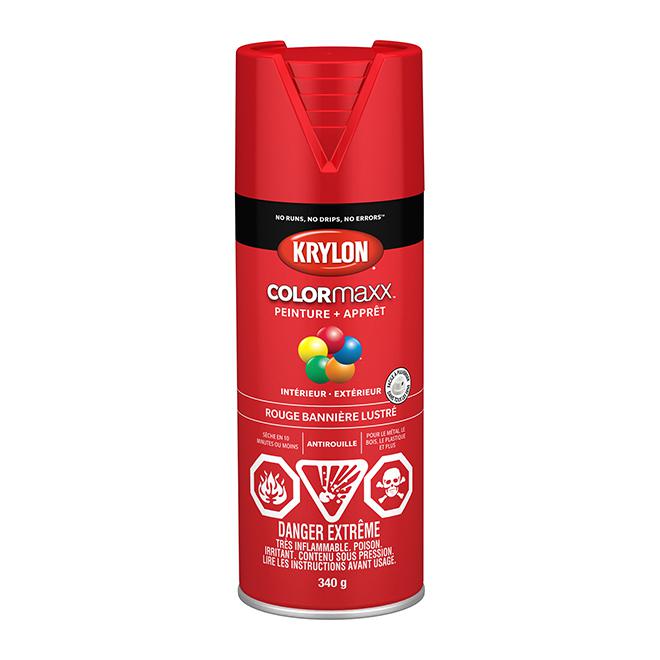 Peinture en aérosol Krylon COLORMAXX 340g lustrée - Rouge bannière