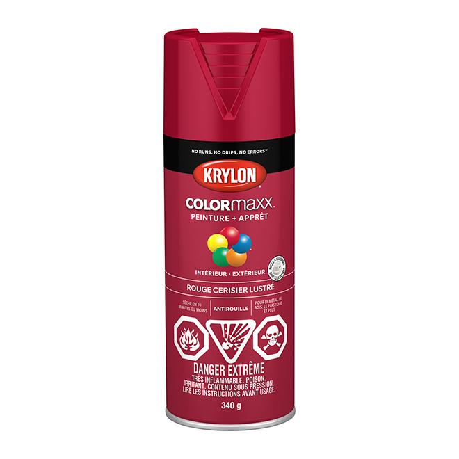 Peinture en aérosol Krylon COLORMAXX 340g lustrée - Rouge cerise
