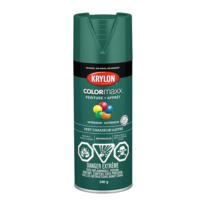 Peinture en aérosol Krylon COLORMAXX 340g lustrée - Vert chasseur