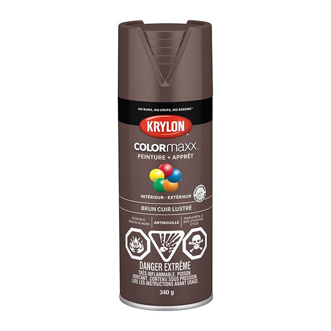 Peinture en aérosol Krylon COLORMAXX 340g lustrée - Brun cuir