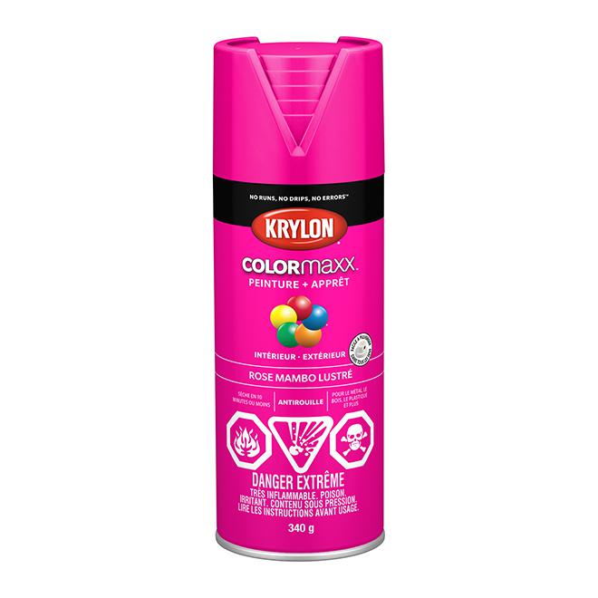 Peinture en aérosol Krylon COLORMAXX 340g lustrée - Rose mambo