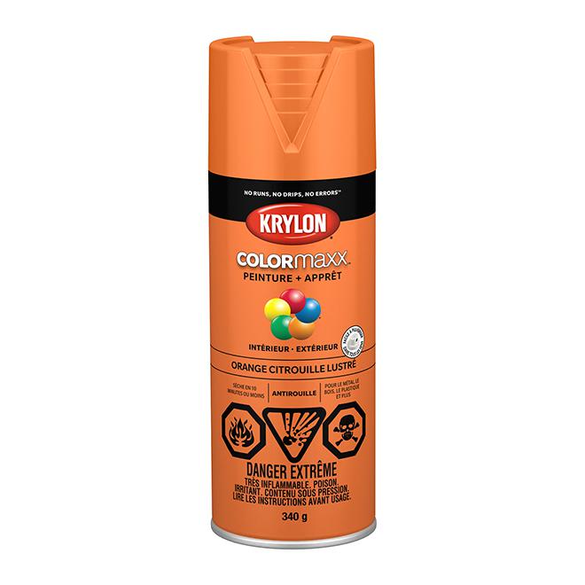 Peinture en aérosol Krylon COLORMAXX 340g lustrée - Orange citrouille