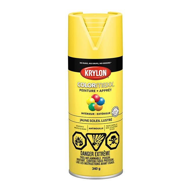 Peinture en aérosol Krylon COLORMAXX 340g lustrée - Jaune soleil