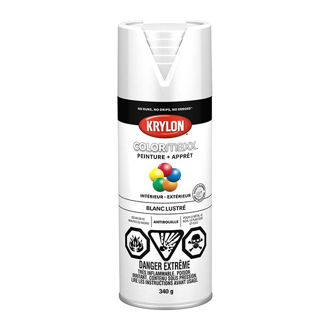 Peinture en aérosol Krylon COLORMAXX 340g lustrée - Blanc
