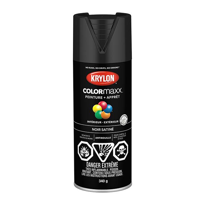 Peinture en aérosol Krylon COLORMAXX 340g satinée - Noir