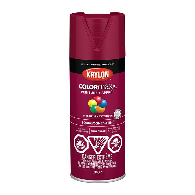 Peinture en aérosol Krylon COLORMAXX 340g satinée - Bourgogne