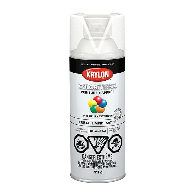 Peinture en aérosol Krylon COLORMAXX 340g satinée - Cristal limpide