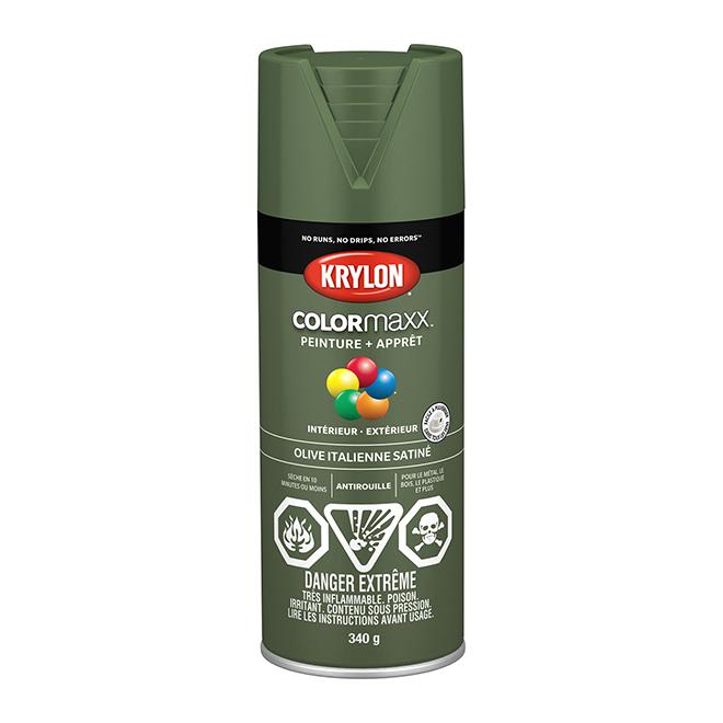 Peinture en aérosol Krylon COLORMAXX 340g satinée - Olive