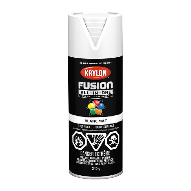 Peinture en aérosol Krylon Fusion 340g mate - Blanc