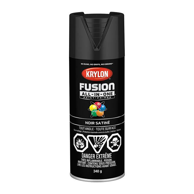 Peinture en aérosol Krylon Fusion 340g satinée - Noir