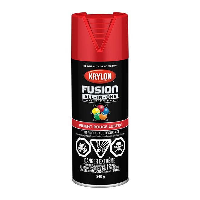 Peinture en aérosol Krylon Fusion 340g lustrée - Piment rouge