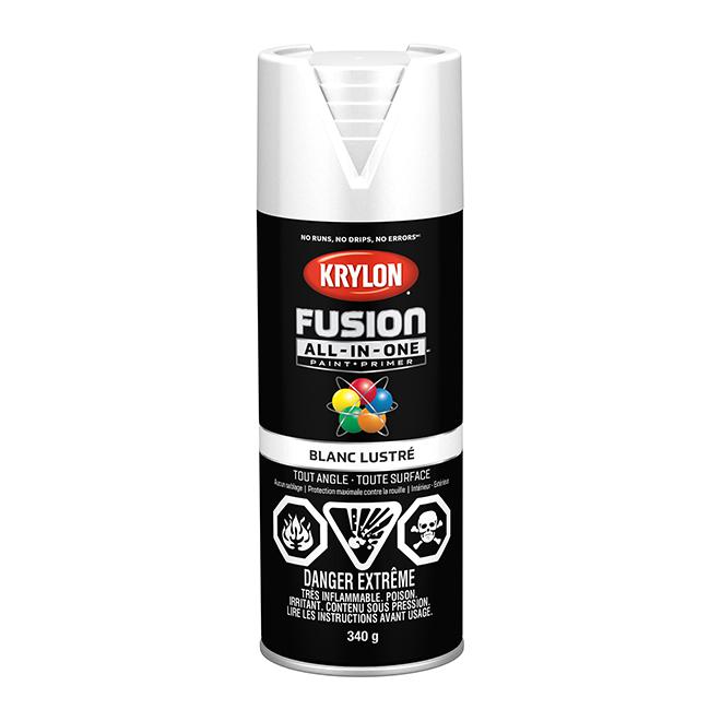 Peinture en aérosol Krylon Fusion 340g lustrée - Blanc
