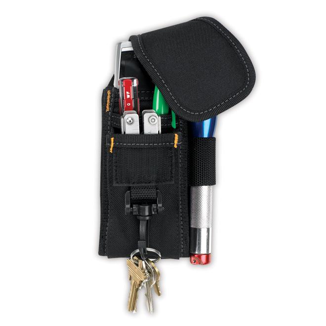 Étui pour outils et téléphone portable 5 compartiments en polyester noir